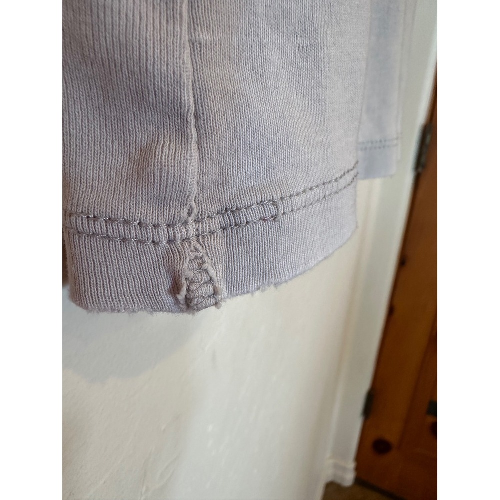 Zara Womens Destroyed Ribbed Knit Top Lite Grey Crew Neck Distressed Small - Picture 12 of 15